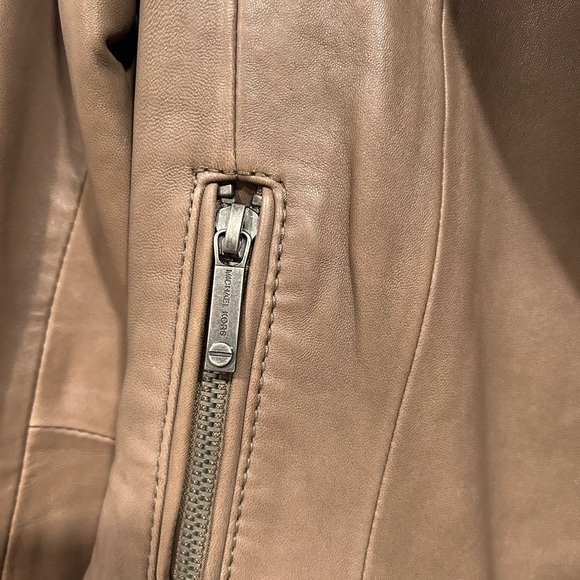 Michael by Michael Kors Brown Leather Moto XS Minimalist Chic Biker Classic - Picture 5 of 8